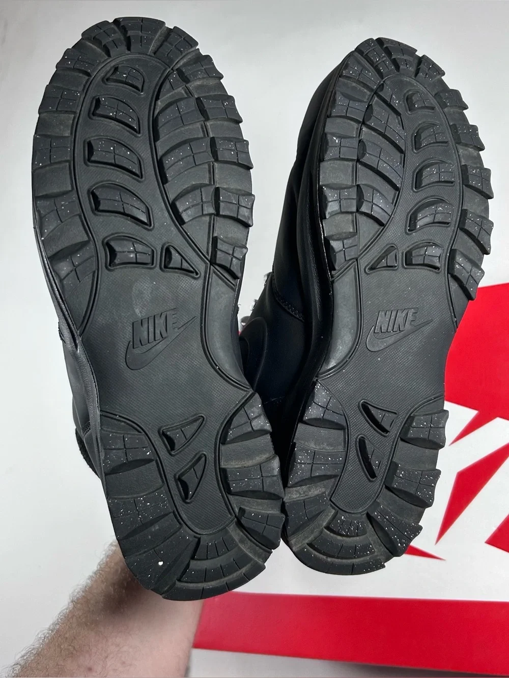 Nike Manoa Leather Boot Water Resistant Triple Black Men's Size 13 HF7095-001